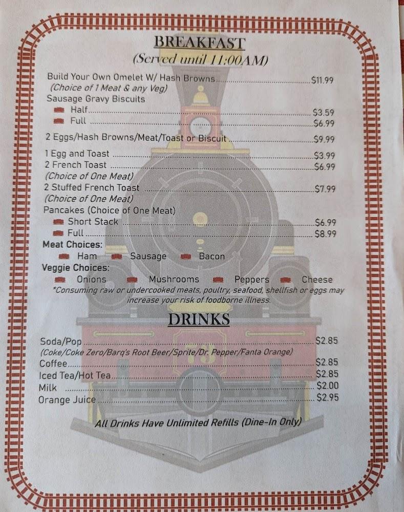 Boxcar Diner Menu image 2